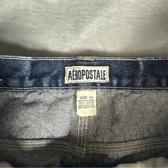 Vintage Aeropostale Carpenter Denim Shorts Mens 34 (Fits 33) 10” Grunge Y2K - Picture 3 of 8